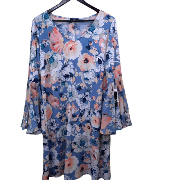 NWT MSK Women Floral Print Knee-Length Dress Size 1X - Picture 1 of 5